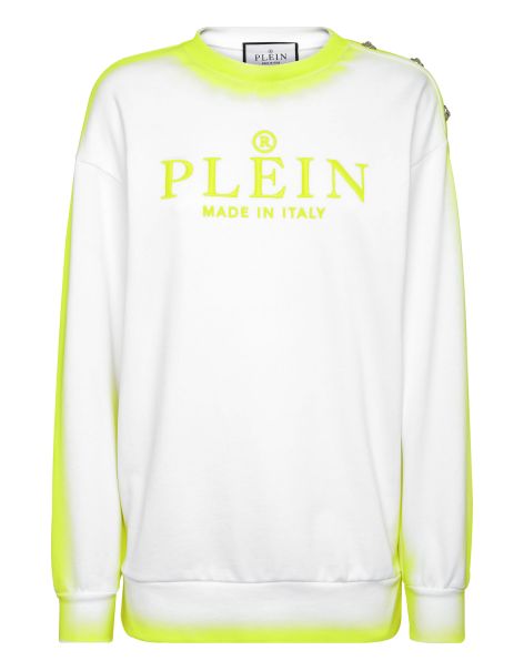 Philipp Plein White Sweatshirt Round Neck Fluo Women Jogging